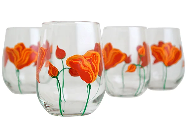 Painted Wine Glass